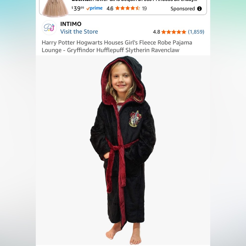 Get Trend Harry Potter Gryffindor Hooded Fleece Robe for Boys or Girls, 5-10 y/o